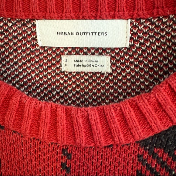 Urban Outfitters Oversized Red Tartan Dog Crewneck Sweater, Size S - Picture 4 of 7